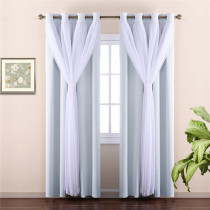 Custom 2 Layers Mix & Match Elegance Gauze & Blackout Curtain Panel with Free Rope-Bedroom Curtain by NICETOWN ( 1 Panel )