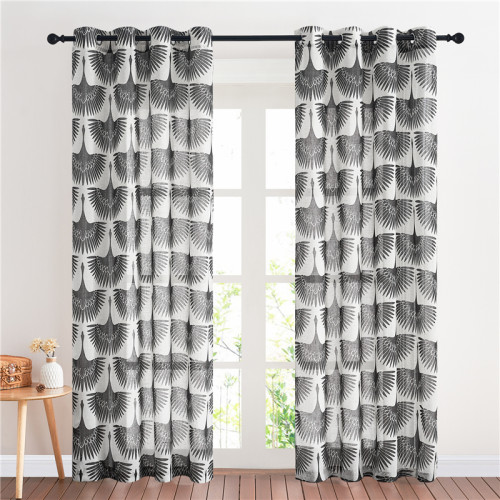 Custom Semi Sheer Curtains Long Geometric Print Window Decor Privacy Protect Light Filtering Drapes for Bedroom Office Basement by NICETOWN ( 1 Panel )
