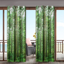 Green Forest Pattern Waterproof&Rustproof Thermal Insulated Outdoor Curtain for Patio/Porch/Cabana by NICETOWN ( 1 Panel )