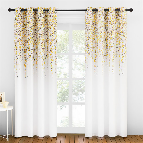 Custom Raining Flowers Heat Pattern Short Blackout Pattern Insulated Privacy Blackout Curtain by NICETOWN ( 1 Panel )