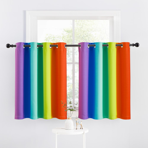 Custom Rainbow Curtain Decoration Blackout Short Curtain for Bedroom by NICETOWN ( 1 Panel )