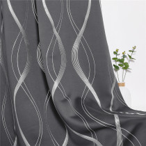 Custom Foil Printed Wave Lines Thermal Blackout Drapes for Living Room/Office/Guest Room by NICETOWN ( 1 Panel )