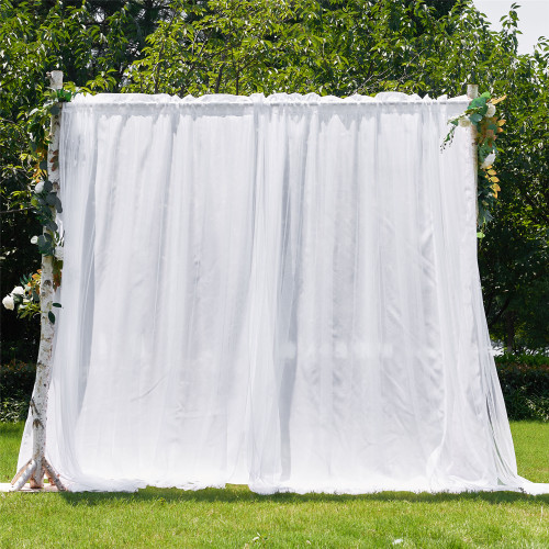 Custom Mauve Sheer x White Tulle Outdoor Backdrop Curtains for Parties Weddings Birthday Party by NICETOWN (1 Panel)