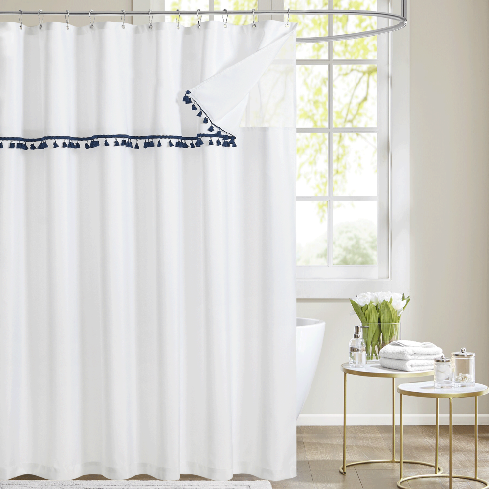 Us 47 00 Splicing Double Sheer, Double Panel Shower Curtain