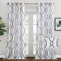 Custom Faxu Linen Sheer Curtain Semi Sheer White Drape Privacy by NICETOWN ( 1 Panel )