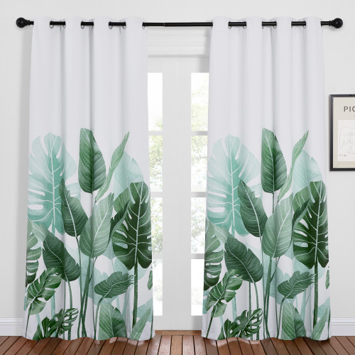 Custom Blackout Curtain Banana Leaf Thermal Insulated Drapes by NICETOWN ( 1 Panel )
