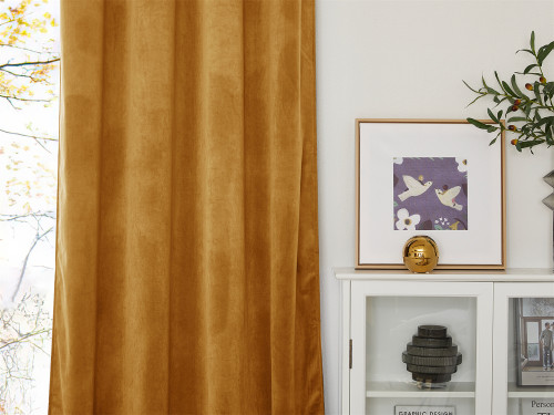 Custom Solid Blackout Privacy Energy Saving Velvet Curtain Thermal Drapery by NICETOWN ( 1 Panel )