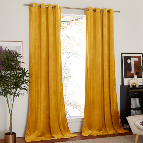 Custom Solid Blackout Privacy Energy Saving Velvet Curtain Thermal Drapery by NICETOWN ( 1 Panel )