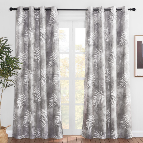 Custom Blackout Curtain Palm Leaf Thermal Insulated Drapes by NICETOWN ( 1 Panel )