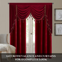 Half Velvet Window Tier Curtain with Tassel Tailored Scalloped Valance / Swag by NICETOWN ( 1 Panel )