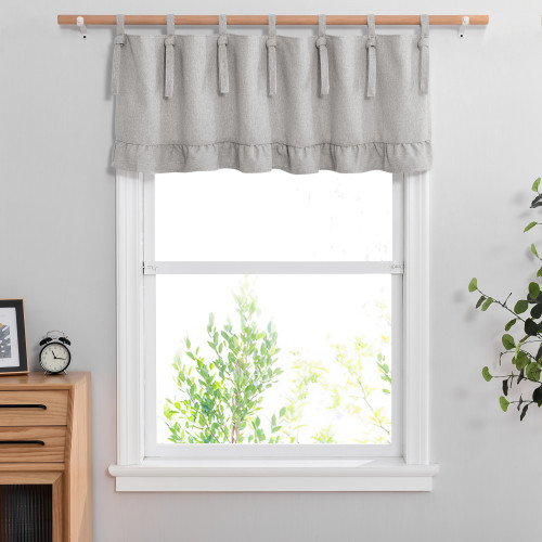 Custom Linen Cotton Tie Top Curtains Panel Window Valance for Living Room by NICETOWN ( 1 Panel )