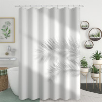 Nicetown Custom Shadow Leaves Pattern Blue Shower Curtain for Bathroom
