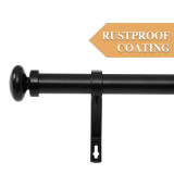 NICETOWN 1 Inch Adjustable Outdoor Curtain Rod,Modern Oval Decorative Drapery Rod, 28-168  Length