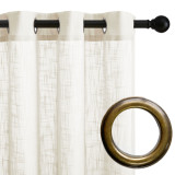 Custom Linen Curtain Natural Linen Textured Semi Sheer Curtain Drape for Living Room Patio Bedroom by NICETOWN ( 1 Panel )