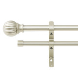 NICETOWN Window Telescoping Double Drapery Rod Set with Ball Finials, 28 to 144-Inch