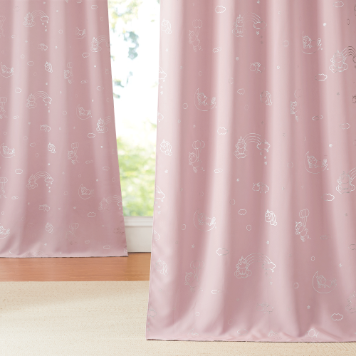 Custom Unicorn Star Cutout Curtain Thermal Insulated Blackout Drape for Kids Bedroom by NICETOWN ( 1 Panel )