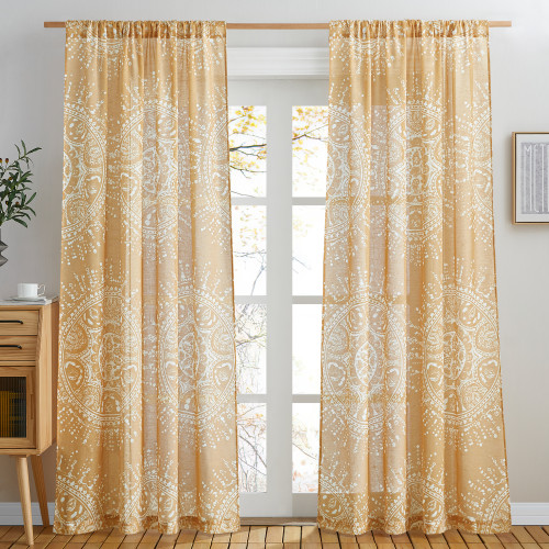 Custom Two-Color Pastoral Sheer Linen Curtain for Window Semi Sheer Vertical Drape Privacy with Light Filter by NICETOWN ( 1 Panel )
