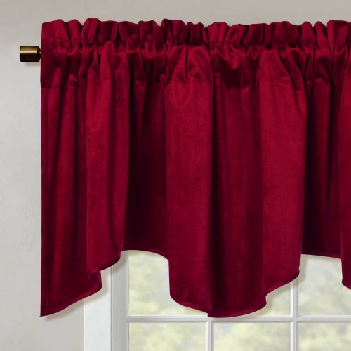 Blackout Scalloped Velvet Valance Curtains Elegant Home Decor