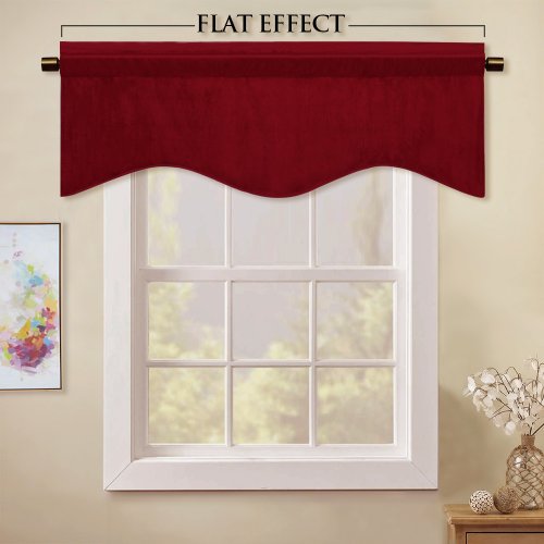Blackout Scalloped Velvet Valance Curtains Elegant Home Decor