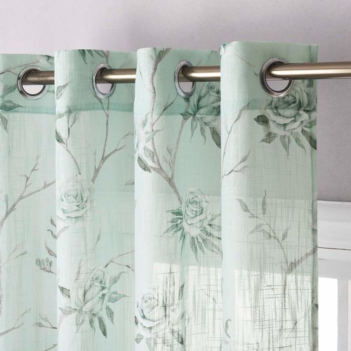 Us 32 5 Natural Style Living Room Sheer Curtain With Rose