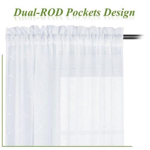 Us 35 5 Trellis Embroidery Sheer Curtain Diamond Embroidered