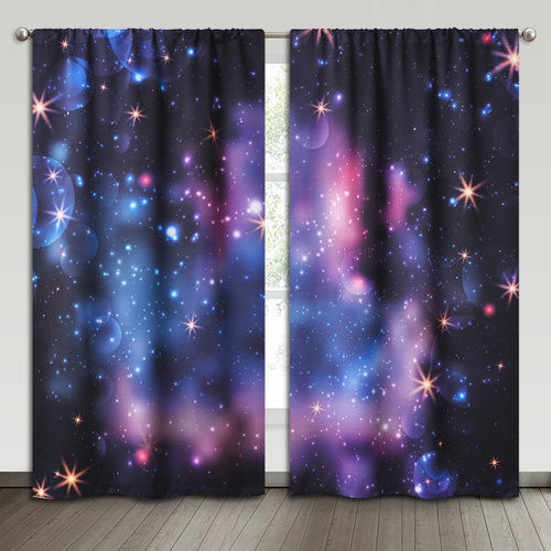 Us 139 9 Galaxy Stars Curtain For Kids Universe Milky