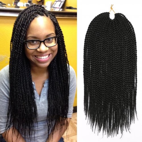 Dairess 18 Inches Senegalese Twist Crochet Hair Braids Small Havana Mambo Twist Crochet Braiding Hair Senegalese Twists Hairstyles For Black Women