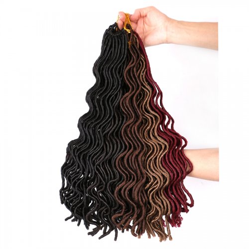 Us 7 99 Dairess 18 Inches 24roots Wavy Faux Locs Crochet Hair