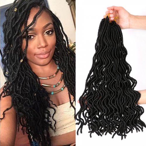 Us 7 99 Dairess 18 Inches 24roots Wavy Faux Locs Crochet Hair