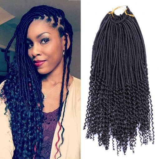 Us 7 99 Dairess 20inch 24roots Curly Dess Dreadlocks Faux Locs Dairess 20inch 24roots Curly Dess Dreadlocks Faux Locs Crochet Hair Wavy With Ends