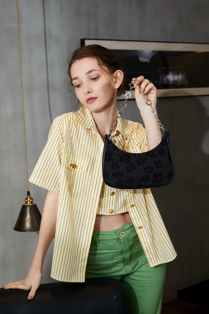 JANE KLAIN new Korean fashion niche design, versatile flower chain PU material underarm bag, handbag, one shoulder women's bag