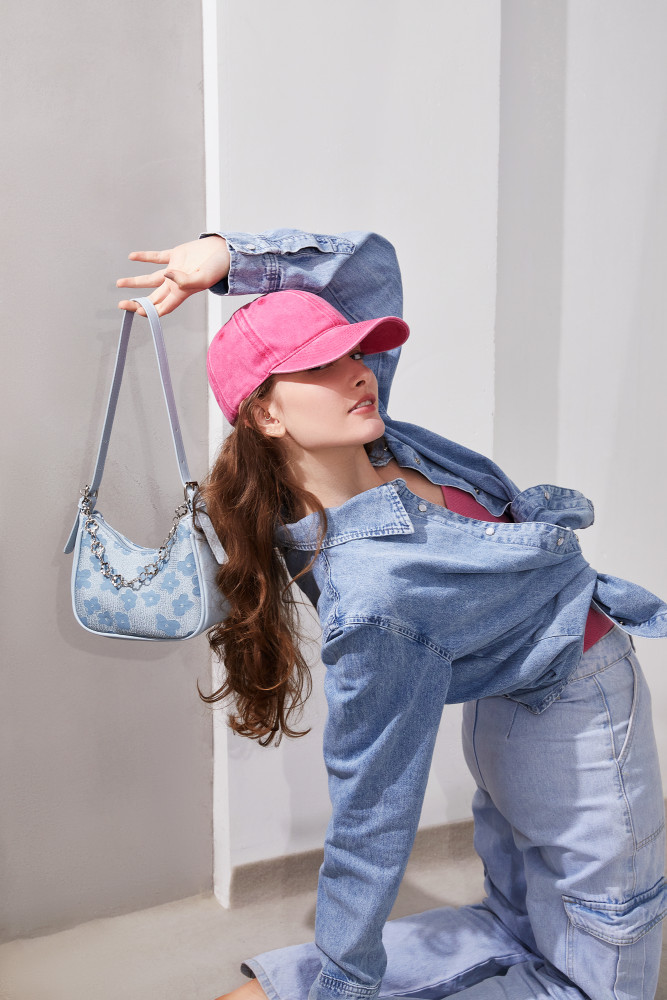JANE KLAIN new Korean fashion niche design, versatile flower chain PU material underarm bag, handbag, one shoulder women's bag