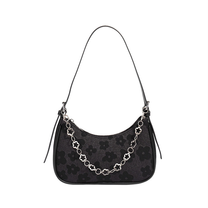 JANE KLAIN new Korean fashion niche design, versatile flower chain PU material underarm bag, handbag, one shoulder women's bag