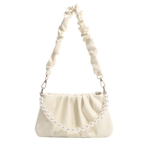 JANE KLAIN new solid color high-end texture niche girl pleated cloud PU material underarm crossbody bag