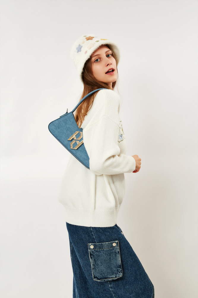 JANE KLAIN new texture, niche temperament, and high-end French style baguette carry underarm shoulder bag