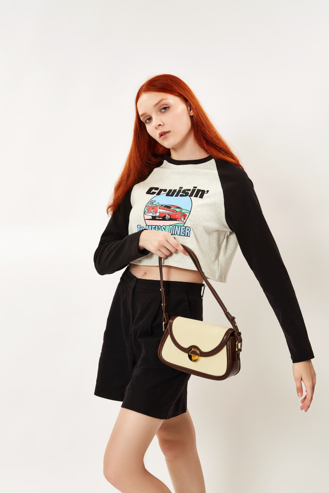 JANE KLAIN Retro Contrast Underarm Bag New French Advanced Texture Middle Ages One Shoulder Crossbody Small Square Bag