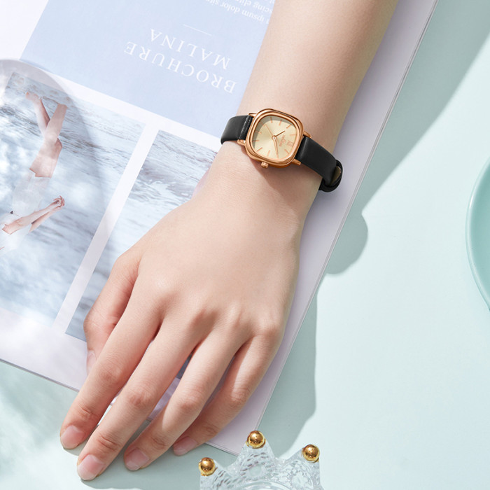LIBER AEDON Retro Small Square Ins Light Luxury Style Belt Women's Watch