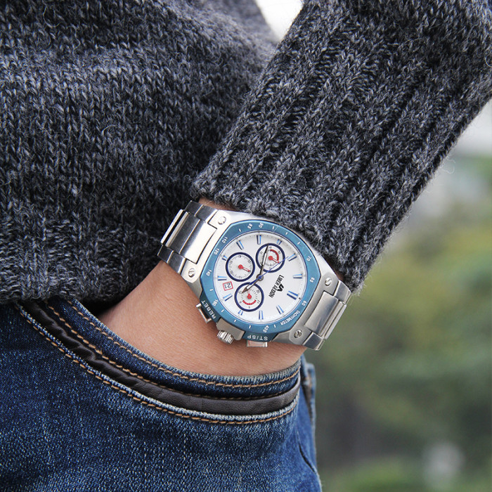 LIBER AEDON Men's Fashion Waterproof Sports Watch Quartz White