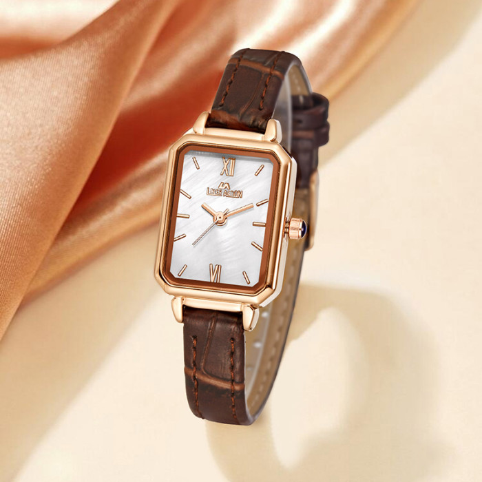 LIBER AEDON Retro Luxury Women's Small Square Watch