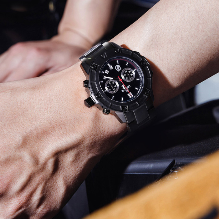 Liber Aedon Fashion Classic Cool Black Multi functional Quartz Men's Watch