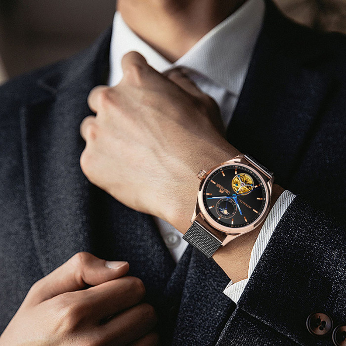 LIBER AEDON ultra-thin mesh mechanical men's watch