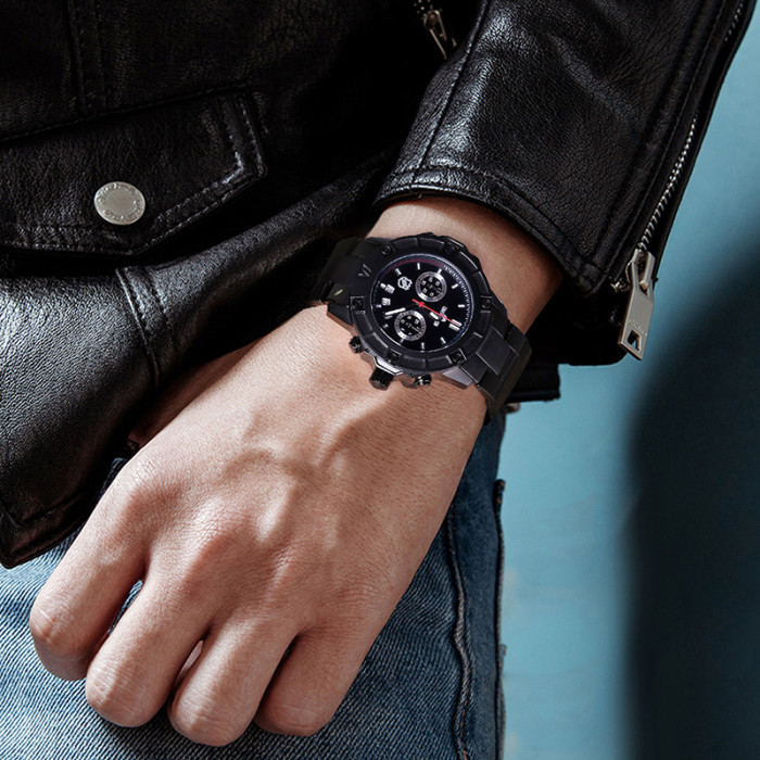 Liber Aedon Fashion Classic Cool Black Multi functional Quartz Men's Watch