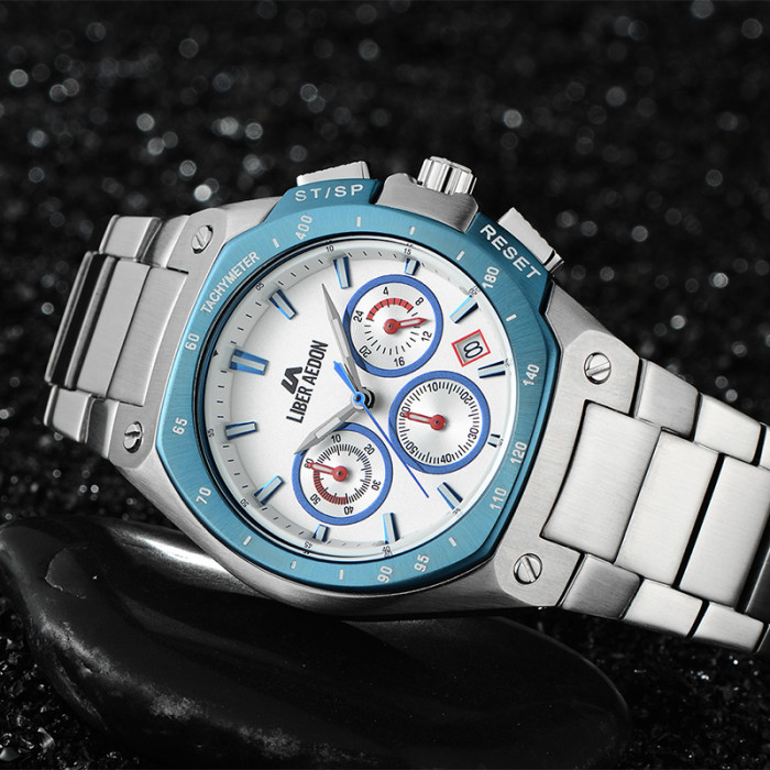 LIBER AEDON Men's Fashion Waterproof Sports Watch Quartz White