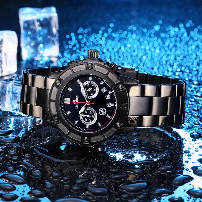 Liber Aedon Fashion Classic Cool Black Multi functional Quartz Men's Watch