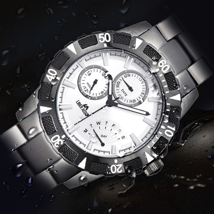 LIBER AEDON Fashion Luxury Multi functional Alarm Men's Watch