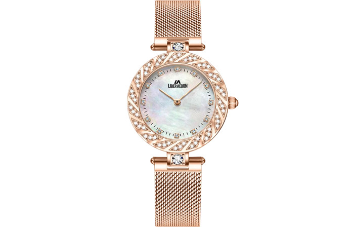 LIBER AEDON Full Sky Star minimalist and fashionable quartz gold dial women's watch