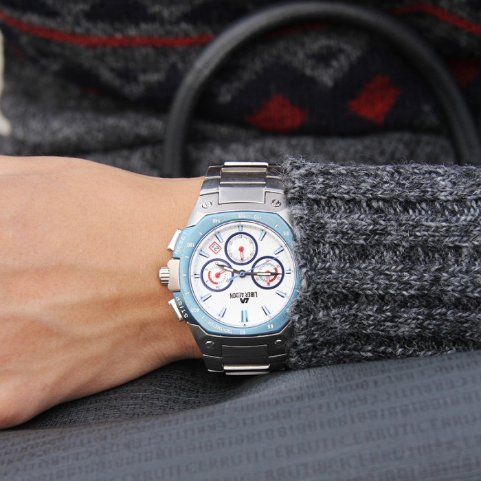 LIBER AEDON Men's Fashion Waterproof Sports Watch Quartz White