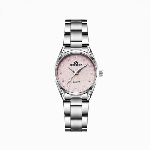 LIBER AEDON Light Luxury Cold Wind Diamond Set Pink Women's Watch