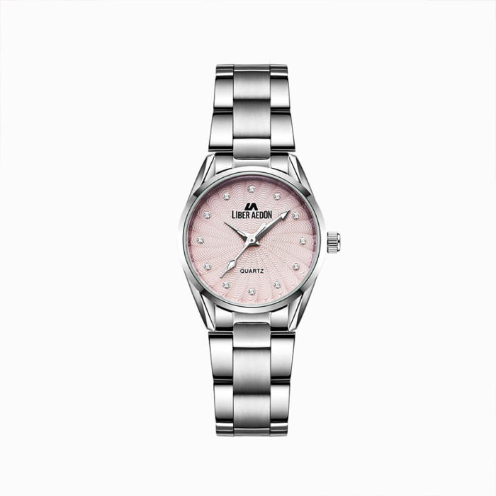 LIBER AEDON Light Luxury Cold Wind Diamond Set Pink Women's Watch