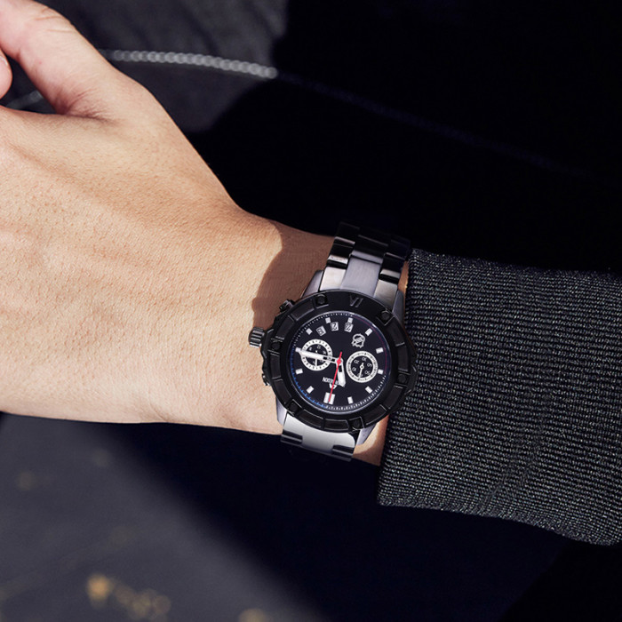 Liber Aedon Fashion Classic Cool Black Multi functional Quartz Men's Watch
